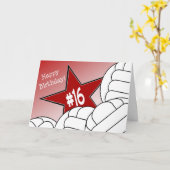 Alles Gute zum 16. Geburtstag, Volleyball Star! Karte (Gelbe Blume)