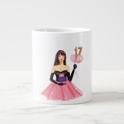 Alles Gute zum 17. Geburtstag Jumbo-Tasse (Vorderseite)