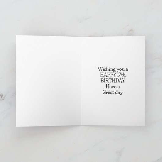 Alles Gute zum 17. Geburtstag Karte (Innenseite)