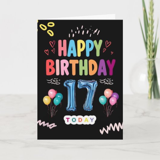 Alles Gute zum 17. Geburtstag Karte (Vorderseite)
