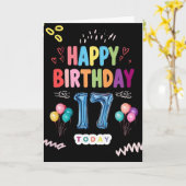 Alles Gute zum 17. Geburtstag Karte (Gelbe Blume)