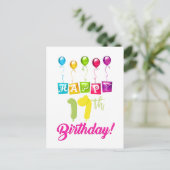 Alles Gute zum 17. Geburtstag Postkarte (Stehend Vorderseite)