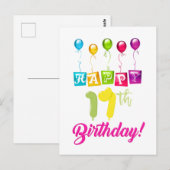 Alles Gute zum 17. Geburtstag Postkarte (Vorne/Hinten)
