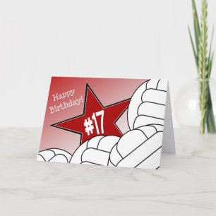 Alles Gute zum 17. Geburtstag, Volleyball Star! Karte