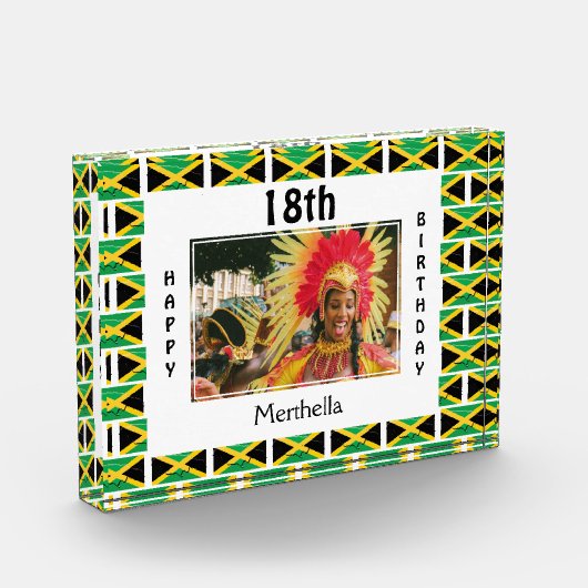 Alles Gute zum 18. Geburtstag JAMAICA FLAG Fotoblock (Links)