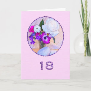 Alles Gute zum 18. Geburtstag mit einer Blume Karte