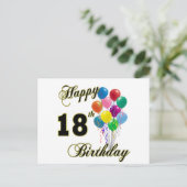 Alles Gute zum 18. Geburtstag Postkarte (Stehend Vorderseite)