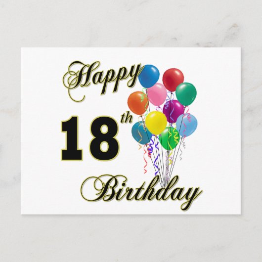 Alles Gute zum 18. Geburtstag Postkarte (Vorderseite)