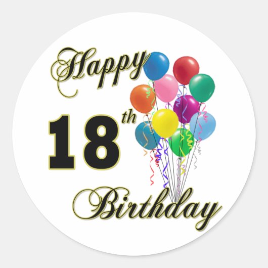 Alles Gute zum 18. Geburtstag Runder Aufkleber (Vorderseite)