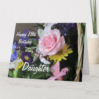 Alles Gute zum 18. Geburtstag Tochter-Pink Rose Bo Karte
