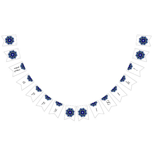 Alles Gute zum 18. Mandala in dunkelblau Wimpelkette (Alle)