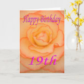 Alles Gute zum 19. Geburtstag der Blume Karte (Gelbe Blume)