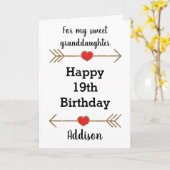 Alles Gute zum 19. Geburtstag, Großtochter Karte (Gelbe Blume)