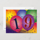 Alles Gute zum 19. Geburtstag Postkarte (Vorne/Hinten)