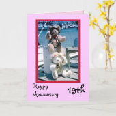 Alles Gute zum 19. Jubiläum, anpassbar Karte (Gelbe Blume)