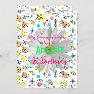 Alles Gute zum 1. Einladung zum Geburtstag Schwimm