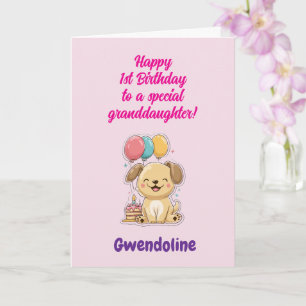 Alles Gute zum 1. Geburtstag, besondere Enkelin, i Karte