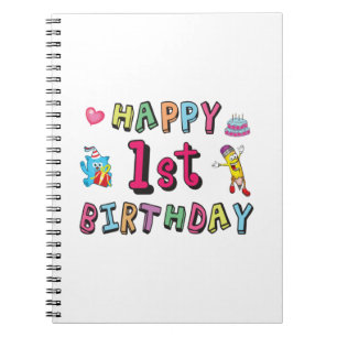 Alles Gute zum 1. Geburtstag für 1-jährige Kinder Notizblock