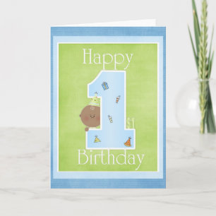 Alles Gute zum 1. Geburtstag Grußkartendesign 1 Karte