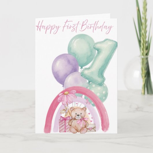 Alles Gute zum 1. Geburtstag Karte (Vorderseite)