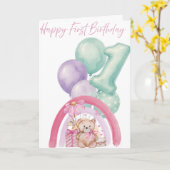 Alles Gute zum 1. Geburtstag Karte (Gelbe Blume)