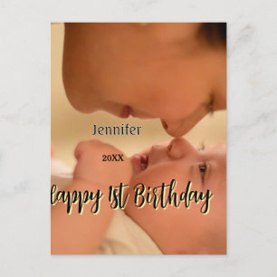 Alles Gute zum 1. Geburtstag Kinder Baby Mutter sc Postkarte