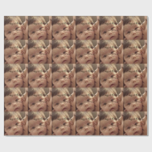 Alles Gute zum 1. Geburtstag Name Foto Datum stilv Geschenkpapier