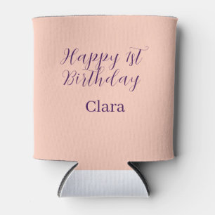 Alles Gute zum 1. Geburtstag orange lila Boho Retr Dosenkühler
