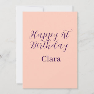Alles Gute zum 1. Geburtstag orange lila Boho Retr Einladung