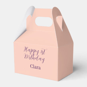 Alles Gute zum 1. Geburtstag orange lila Boho Retr Geschenkschachtel