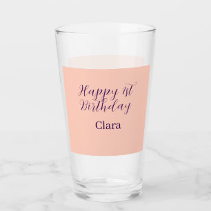 Alles Gute zum 1. Geburtstag orange lila Boho Retr Glas