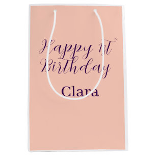 Alles Gute zum 1. Geburtstag orange lila Boho Retr Mittlere Geschenktüte