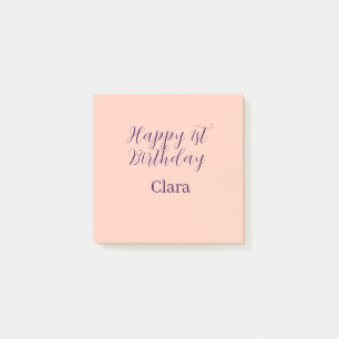 Alles Gute zum 1. Geburtstag orange lila Boho Retr Post-it Klebezettel