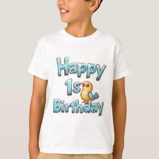 Alles Gute zum 1. Geburtstag – Süßer blauer Vogel  T-Shirt