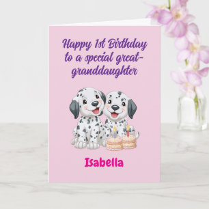 Alles Gute zum 1. Geburtstag Ur-Enkelin, Zwillings Karte