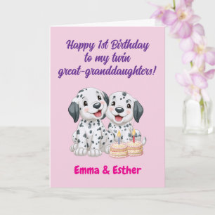 Alles Gute zum 1. Geburtstag Zwillings-Urenkelinne Karte
