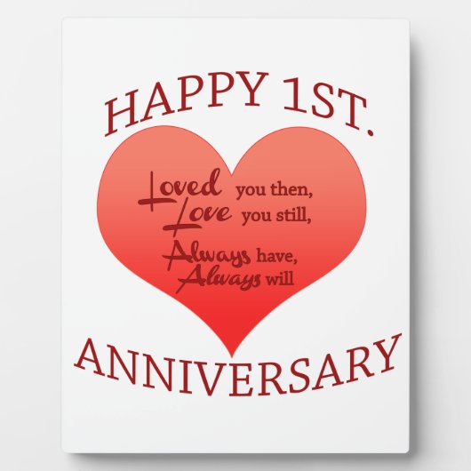 Alles Gute zum 1. Jahrestag Fotoplatte (Vorderseite)