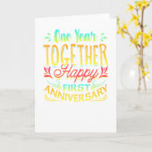 Alles Gute zum 1. Jubiläum - ein Jahr gemeinsam! Karte (Gelbe Blume)