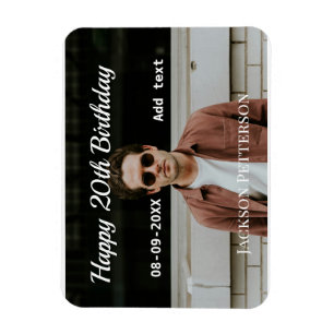 Alles Gute zum 20. Geburtstag einfaches Foto hinzu Magnet