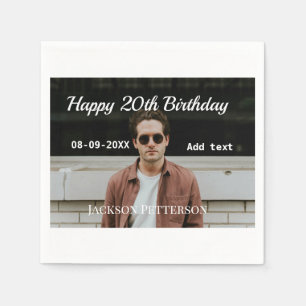 Alles Gute zum 20. Geburtstag einfaches Foto hinzu Serviette