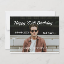 Alles Gute zum 20. Geburtstag einfaches Foto Namen