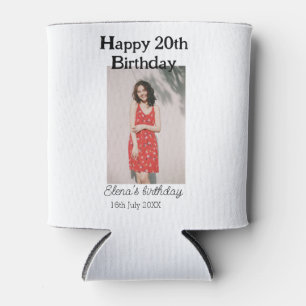 Alles Gute zum 20. Geburtstag Foto modern, schlich Dosenkühler