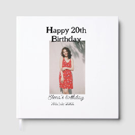 Alles Gute zum 20. Geburtstag Foto modern, schlich Gästebuch