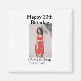 Alles Gute zum 20. Geburtstag Foto modern, schlich Magnet