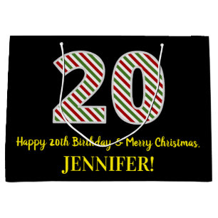 Alles Gute zum 20. Geburtstag & Frohe Weihnachten, Große Geschenktüte