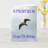 Alles Gute zum 20. Geburtstag Karte (Gelbe Blume)