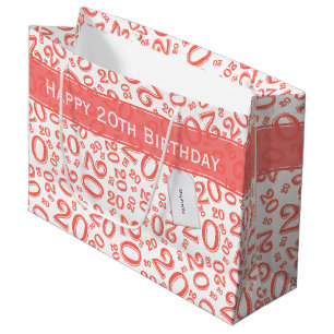 Alles Gute zum 20. Geburtstag Korallen Random Numb Große Geschenktüte