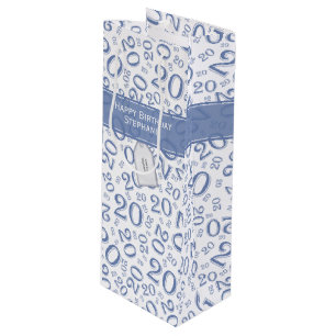 Alles Gute zum 20. Geburtstag Random Number Patter Geschenktüte Für Weinflaschen