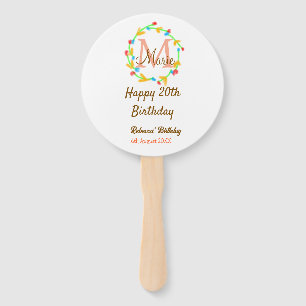 Alles Gute zum 20. Geburtstag roter Kranz mit Name Fächer