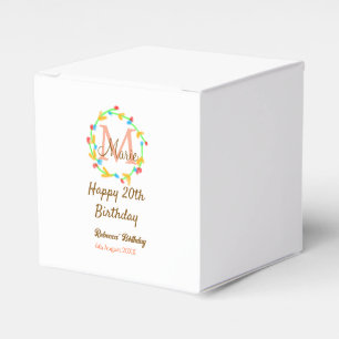 Alles Gute zum 20. Geburtstag roter Namensmonogram Geschenkschachtel